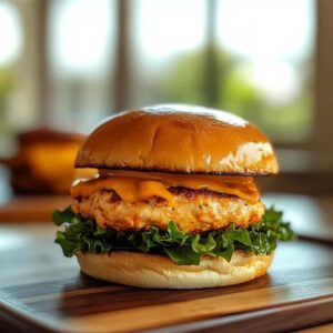 Chicken Juicy Lucy Cheese Burger